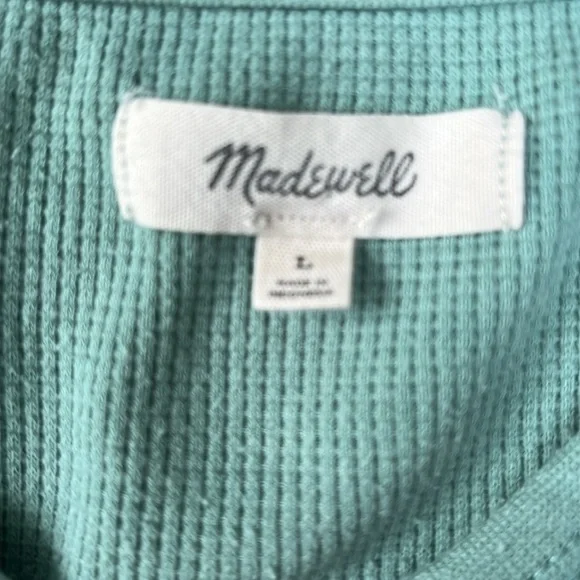 Madewell Split-Neck Henley Tee in Storied Sea Size Large - Picture 10 of 11